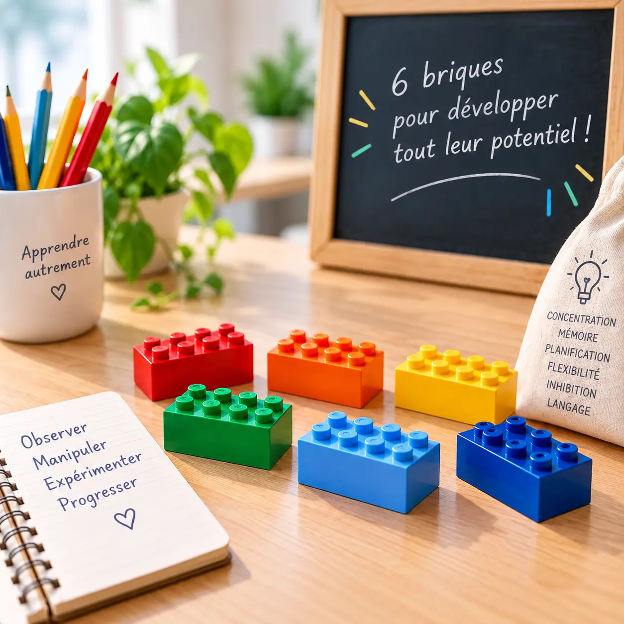 Activités SIX BRICKS® avec six briques pour stimuler attention, mémoire et apprentissages